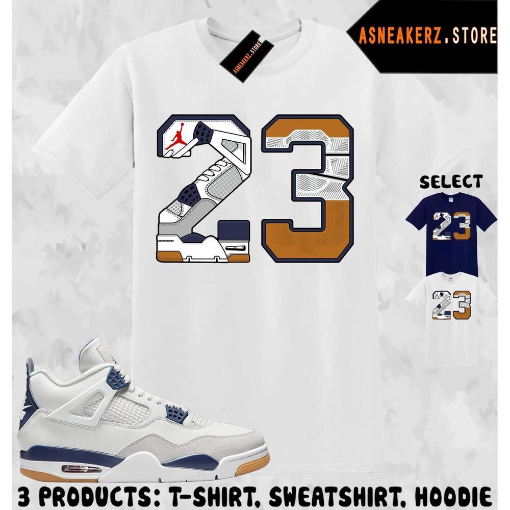 Tee Shirt Matching Aj 4 Sb Navy To Match Retro Number 23 T-Shirt